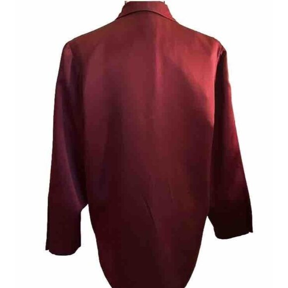 Vintage Anna and Frank 1980’s Silk Blazer Top Cranverry Red Size M Oversized EUC - Picture 16 of 16